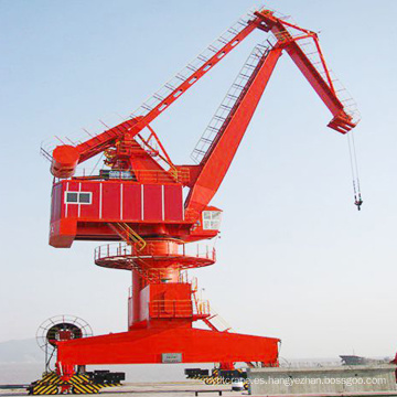 Fije la grúa de pluma del portal del puerto seco del río